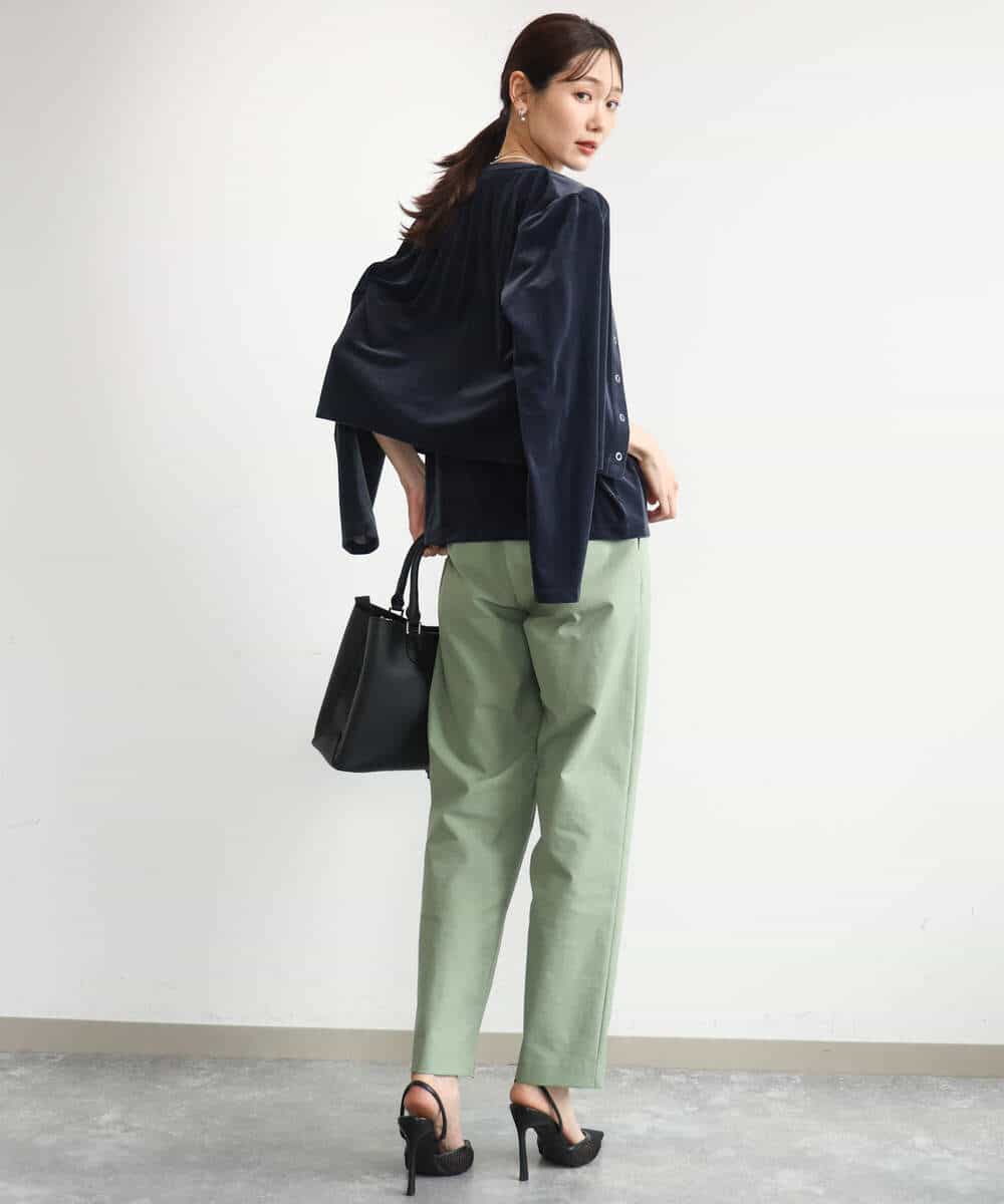 FKLJD30170 MK MICHEL KLEIN(MK ミッシェルクラン) [洗える]センタースリット入りストレッチパンツ ブラック