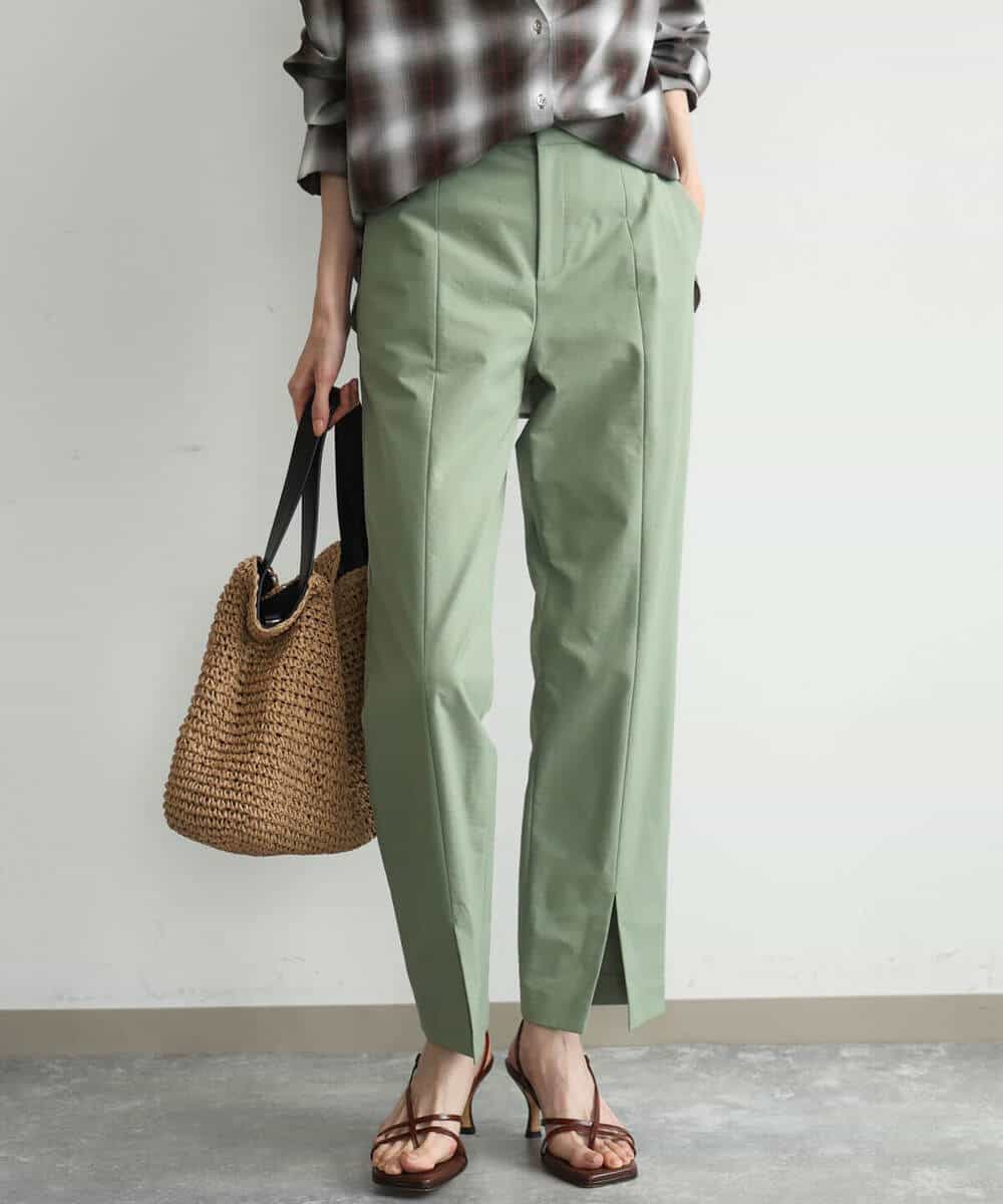 FKLJD30170 MK MICHEL KLEIN(MK ミッシェルクラン) [洗える]センタースリット入りストレッチパンツ ブラック