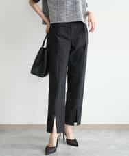 FKLJD30170 MK MICHEL KLEIN(MK ミッシェルクラン) [洗える]センタースリット入りストレッチパンツ ブラック