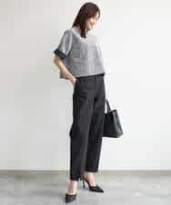 FKLJD30170 MK MICHEL KLEIN(MK ミッシェルクラン) [洗える]センタースリット入りストレッチパンツ ブラック