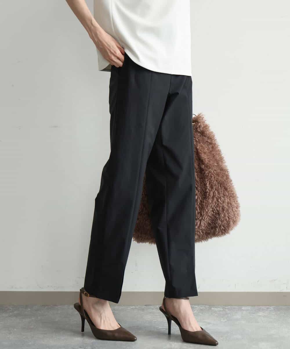 FKLJD30170 MK MICHEL KLEIN(MK ミッシェルクラン) [洗える]センタースリット入りストレッチパンツ ブラック