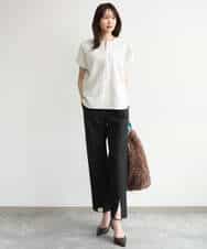 FKLJD30170 MK MICHEL KLEIN(MK ミッシェルクラン) [洗える]センタースリット入りストレッチパンツ ブラック