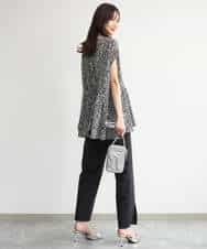 FKLJD30170 MK MICHEL KLEIN(MK ミッシェルクラン) [洗える]センタースリット入りストレッチパンツ ブラック