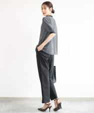 FKLJD30170 MK MICHEL KLEIN(MK ミッシェルクラン) [洗える]センタースリット入りストレッチパンツ ブラック