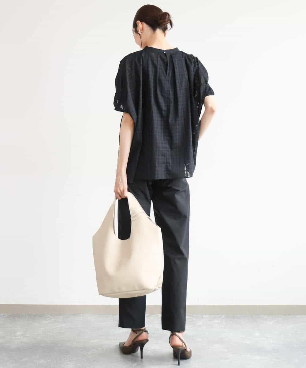 FKLJD30170 MK MICHEL KLEIN(MK ミッシェルクラン) [洗える]センタースリット入りストレッチパンツ ブラック