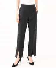 FKLJD30170 MK MICHEL KLEIN(MK ミッシェルクラン) [洗える]センタースリット入りストレッチパンツ ブラック