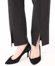 FKLJD30170 MK MICHEL KLEIN(MK ミッシェルクラン) [洗える]センタースリット入りストレッチパンツ ブラック