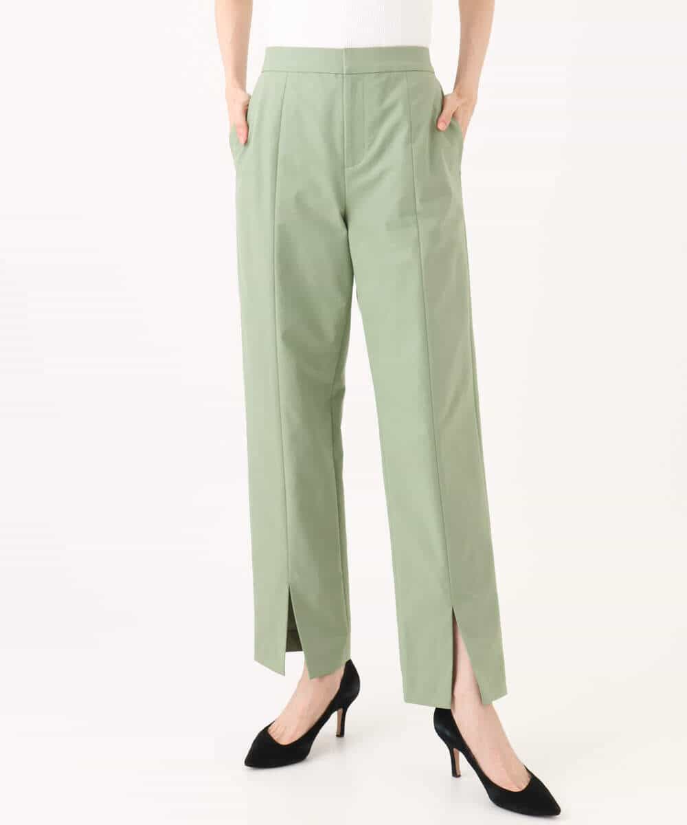 FKLJD30170 MK MICHEL KLEIN(MK ミッシェルクラン) [洗える]センタースリット入りストレッチパンツ ブラック