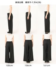 FKLJD34160 MK MICHEL KLEIN(MK ミッシェルクラン) [洗える]ストレートワイドパンツ(チェック・無地) ダークグレー（チェック）