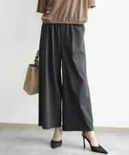 FKLJD34160 MK MICHEL KLEIN(MK ミッシェルクラン) [洗える]ストレートワイドパンツ(チェック・無地) ダークグレー（チェック）