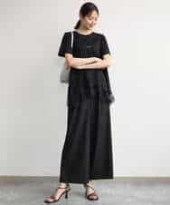 FKLJD34160 MK MICHEL KLEIN(MK ミッシェルクラン) [洗える]ストレートワイドパンツ(チェック・無地) ダークグレー（チェック）