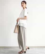 FKLJD34160 MK MICHEL KLEIN(MK ミッシェルクラン) [洗える]ストレートワイドパンツ(チェック・無地) ダークグレー（チェック）
