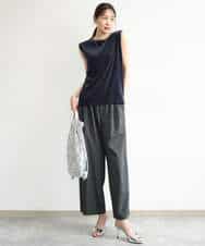 FKLJD34160 MK MICHEL KLEIN(MK ミッシェルクラン) [洗える]ストレートワイドパンツ(チェック・無地) ダークグレー（チェック）