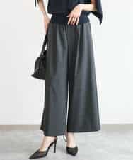 FKLJD34160 MK MICHEL KLEIN(MK ミッシェルクラン) [洗える]ストレートワイドパンツ(チェック・無地) ダークグレー（チェック）