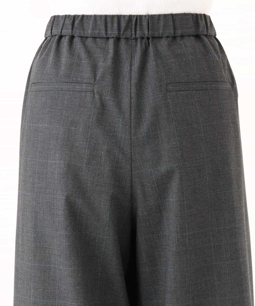 FKLJD34160 MK MICHEL KLEIN(MK ミッシェルクラン) [洗える]ストレートワイドパンツ(チェック・無地) ダークグレー（チェック）