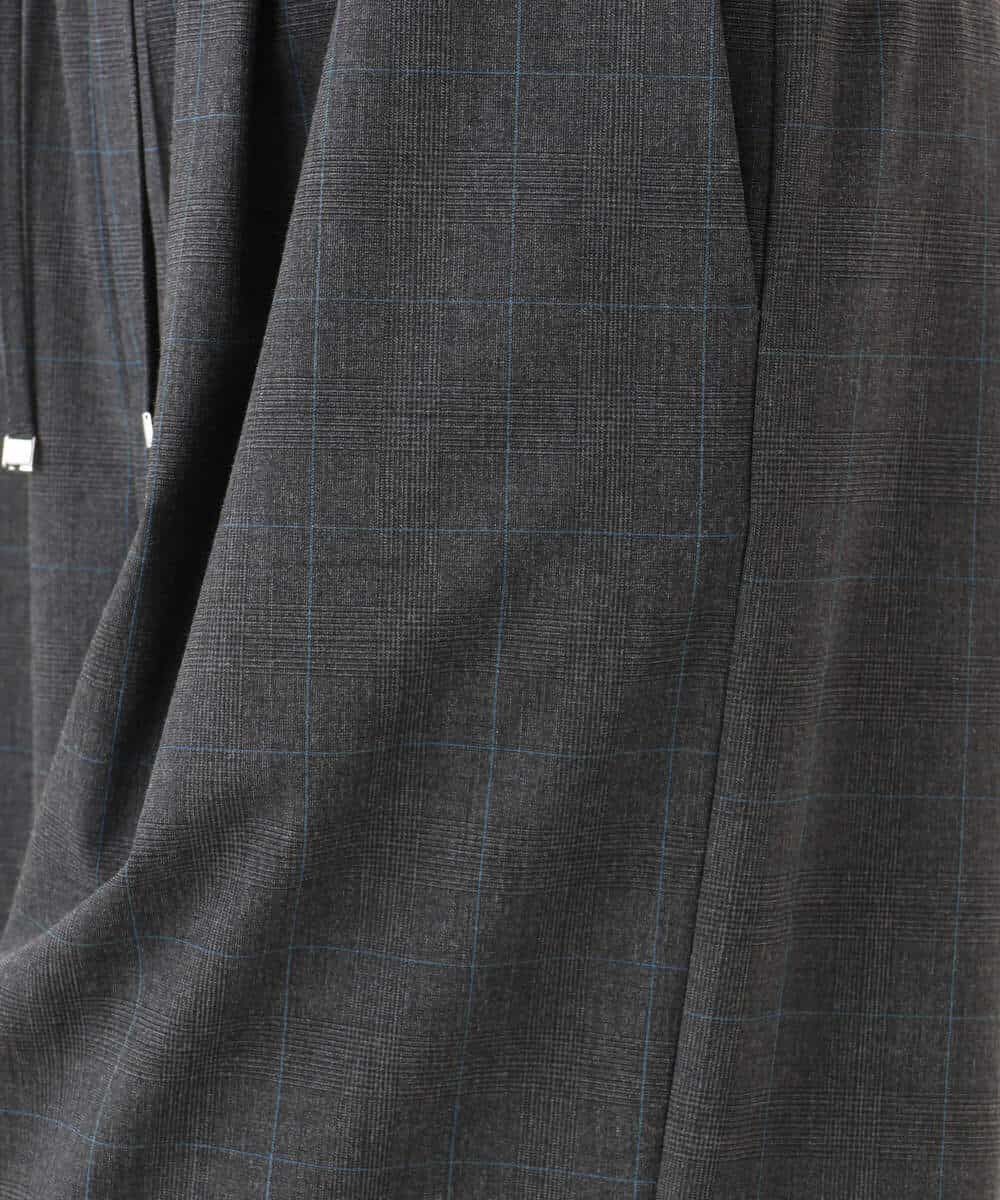 FKLJD34160 MK MICHEL KLEIN(MK ミッシェルクラン) [洗える]ストレートワイドパンツ(チェック・無地) ダークグレー（チェック）