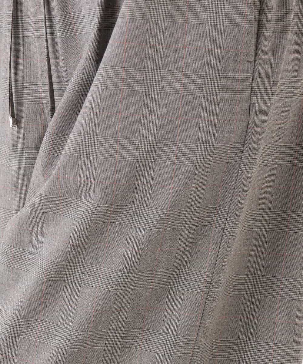 FKLJD34160 MK MICHEL KLEIN(MK ミッシェルクラン) [洗える]ストレートワイドパンツ(チェック・無地) ダークグレー（チェック）