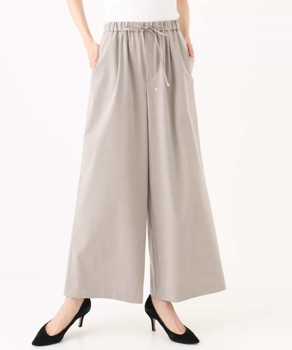 FKLJD34160 MK MICHEL KLEIN(MK ミッシェルクラン) [洗える]ストレートワイドパンツ(チェック・無地) ダークグレー（チェック）