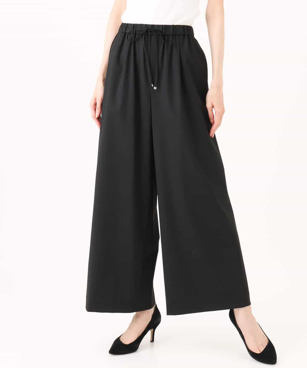 FKLJD34160 MK MICHEL KLEIN(MK ミッシェルクラン) [洗える]ストレートワイドパンツ(チェック・無地) ダークグレー（チェック）