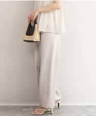 FKLJD71150 MK MICHEL KLEIN(MK ミッシェルクラン) [接触冷感/洗える]リラクシーサテンワイドパンツ グレージュ