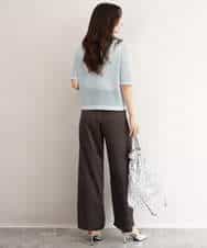 FKLJD71150 MK MICHEL KLEIN(MK ミッシェルクラン) [接触冷感/洗える]リラクシーサテンワイドパンツ ブラウン
