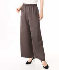 FKLJD71150 MK MICHEL KLEIN(MK ミッシェルクラン) [接触冷感/洗える]リラクシーサテンワイドパンツ ブラウン