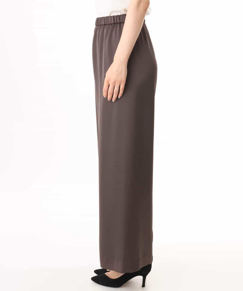 FKLJD71150 MK MICHEL KLEIN(MK ミッシェルクラン) [接触冷感/洗える]リラクシーサテンワイドパンツ ブラウン
