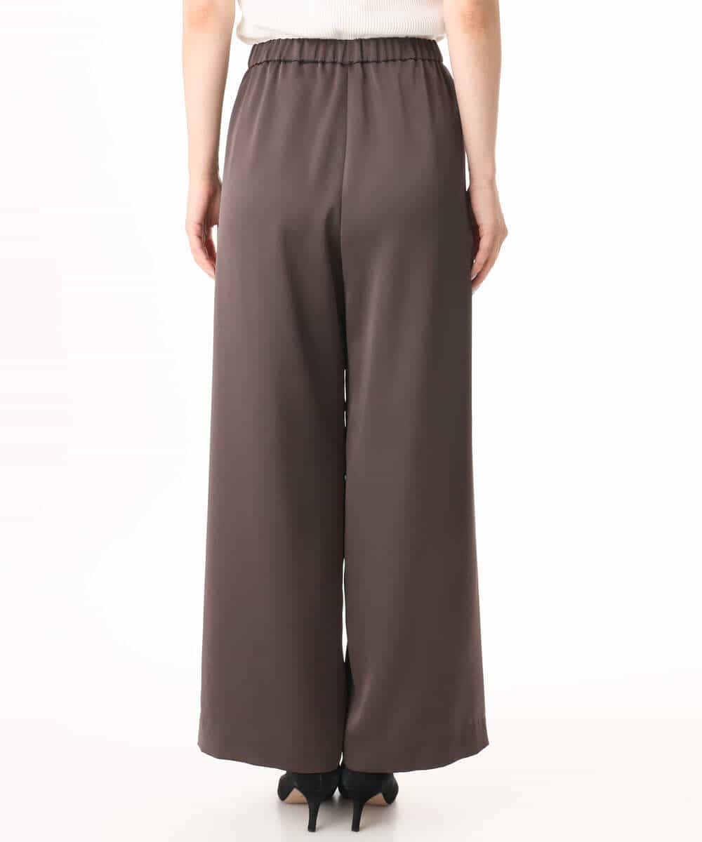 FKLJD71150 MK MICHEL KLEIN(MK ミッシェルクラン) [接触冷感/洗える]リラクシーサテンワイドパンツ ブラウン