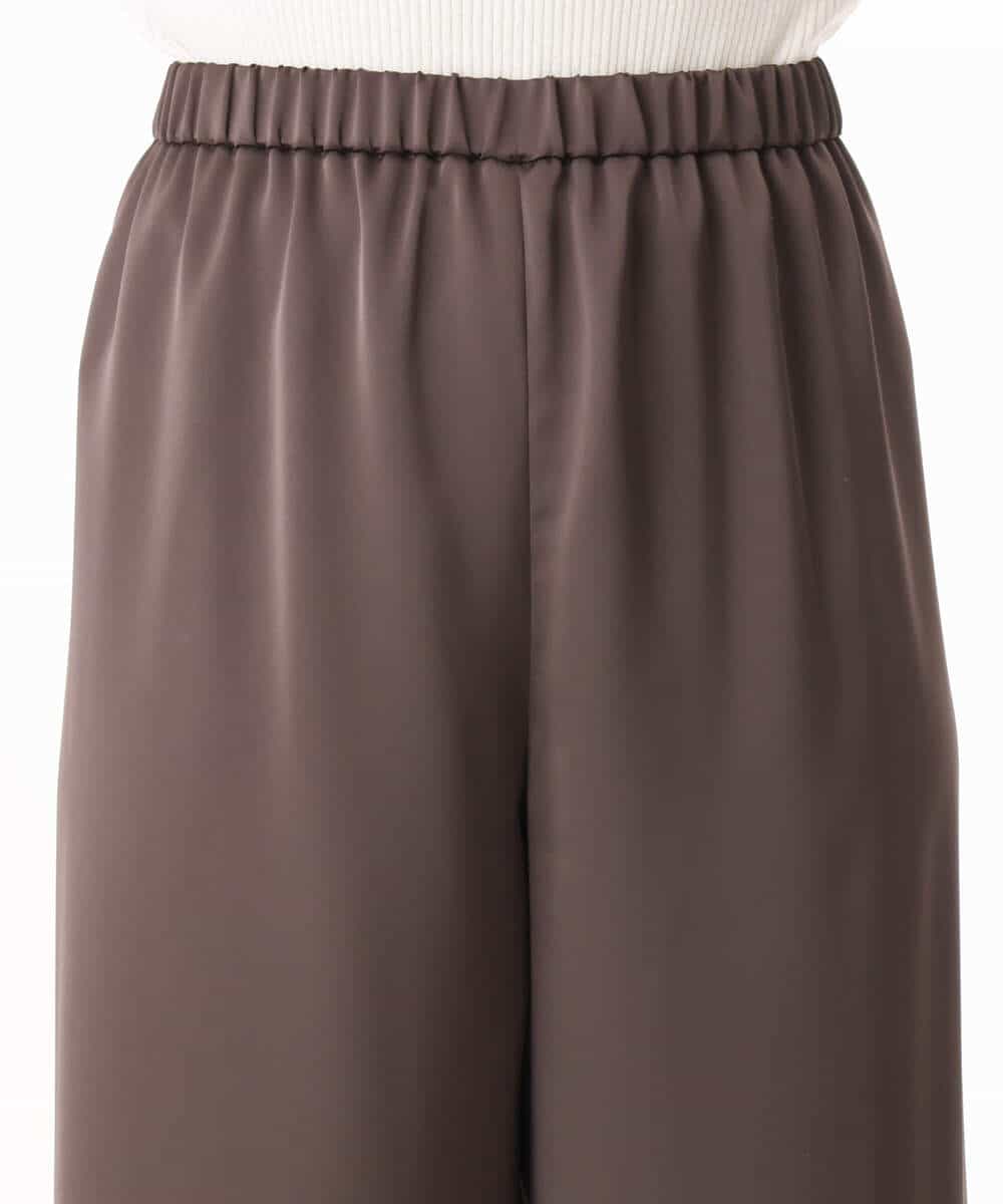 FKLJD71150 MK MICHEL KLEIN(MK ミッシェルクラン) [接触冷感/洗える]リラクシーサテンワイドパンツ ブラウン
