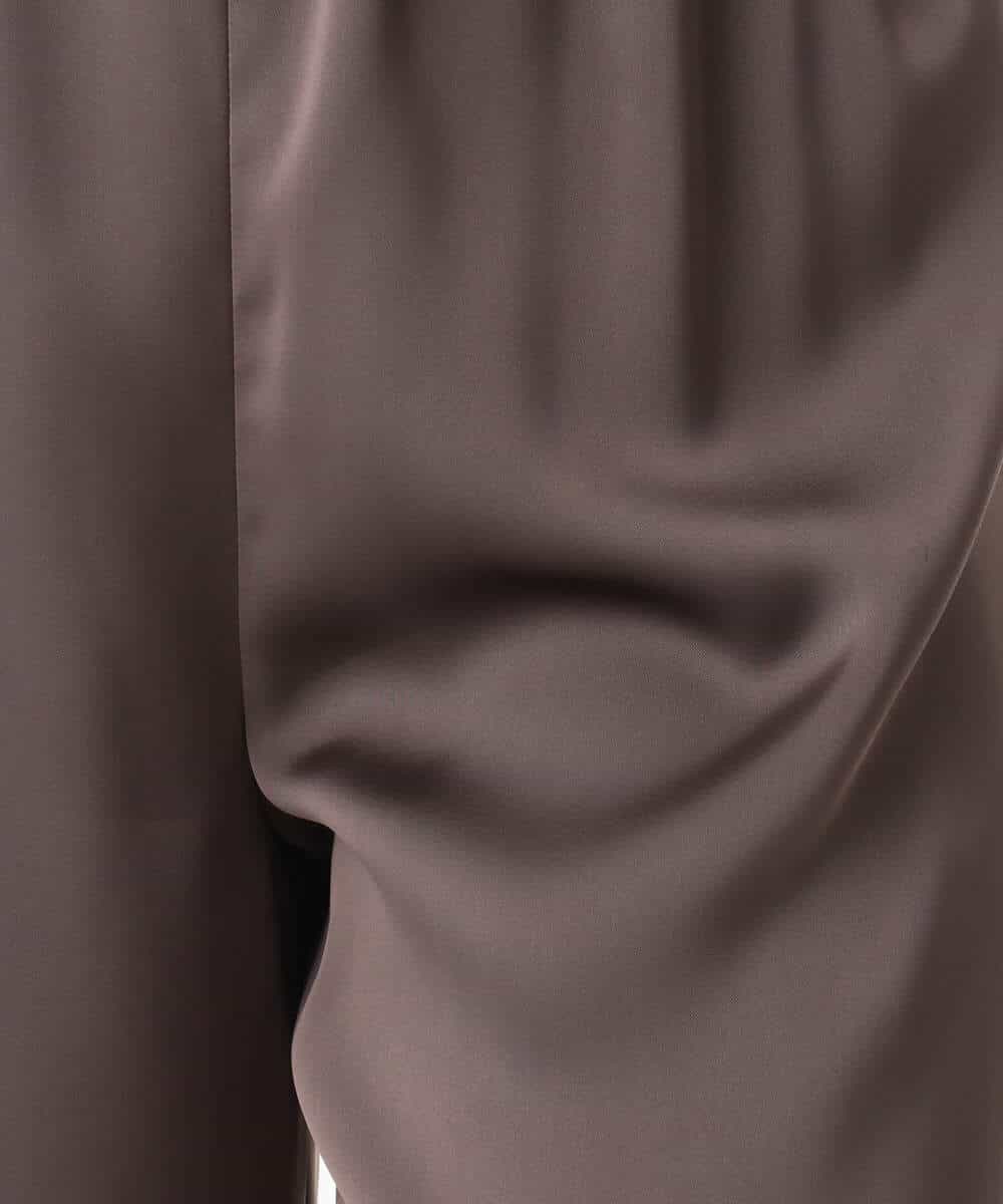 FKLJD71150 MK MICHEL KLEIN(MK ミッシェルクラン) [接触冷感/洗える]リラクシーサテンワイドパンツ ブラウン