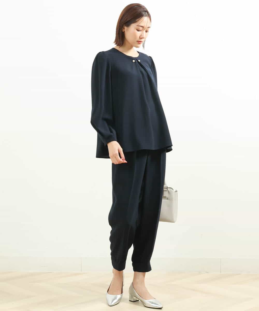 FKLJP38150 MK MICHEL KLEIN(MK ミッシェルクラン) ジョガーパンツ/洗える ネイビー