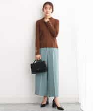 FKLJS30160 MK MICHEL KLEIN(MK ミッシェルクラン) ワイドクロップドパンツ/洗える ミント