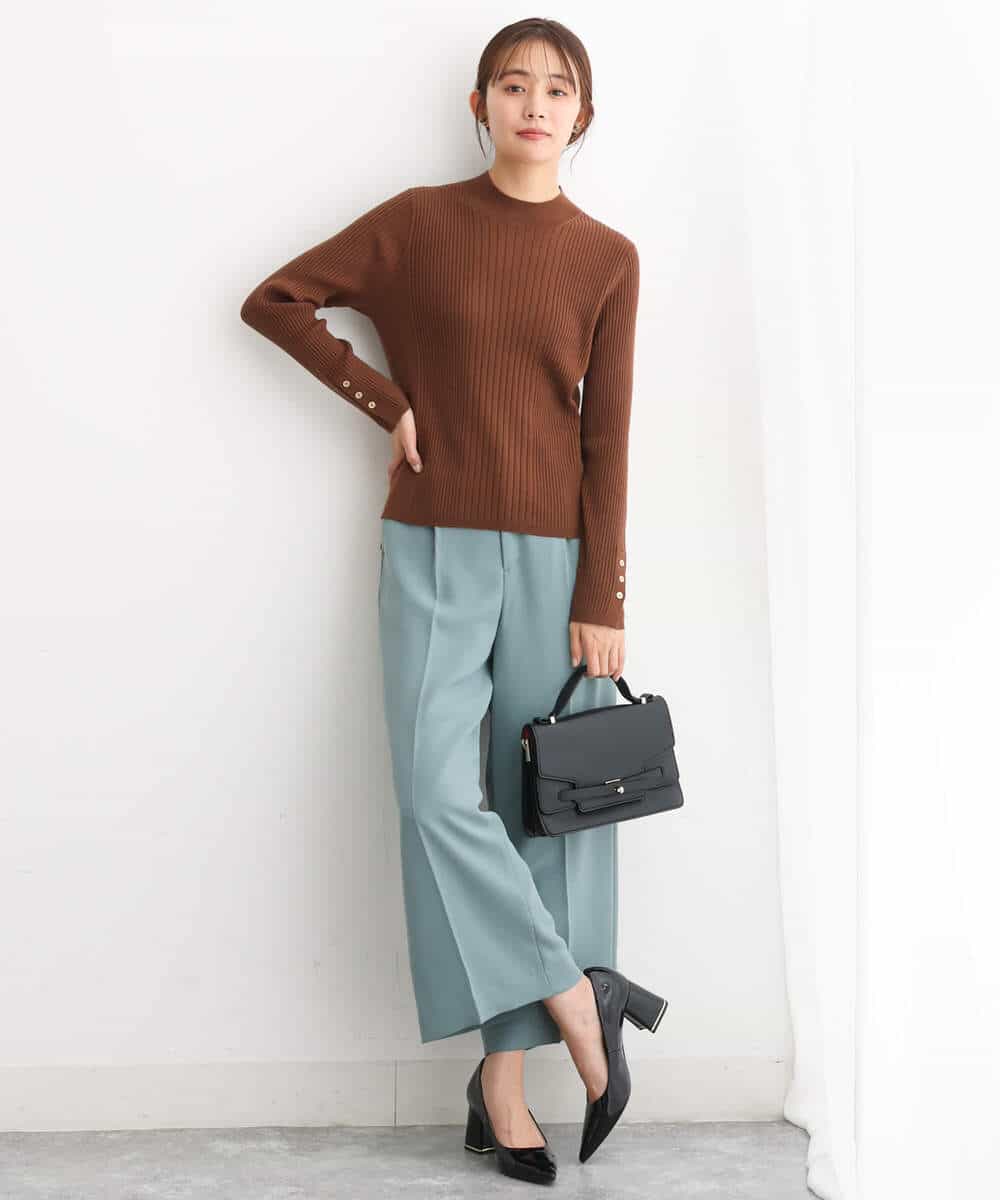 FKLJS30160 MK MICHEL KLEIN(MK ミッシェルクラン) ワイドクロップドパンツ/洗える ミント
