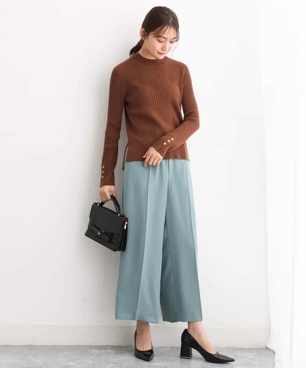 FKLJS30160 MK MICHEL KLEIN(MK ミッシェルクラン) ワイドクロップドパンツ/洗える ミント
