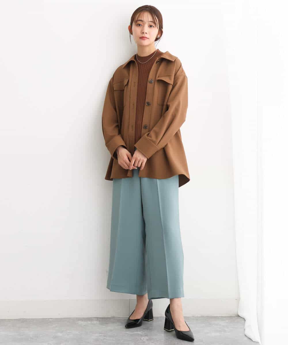FKLJS30160 MK MICHEL KLEIN(MK ミッシェルクラン) ワイドクロップドパンツ/洗える ミント