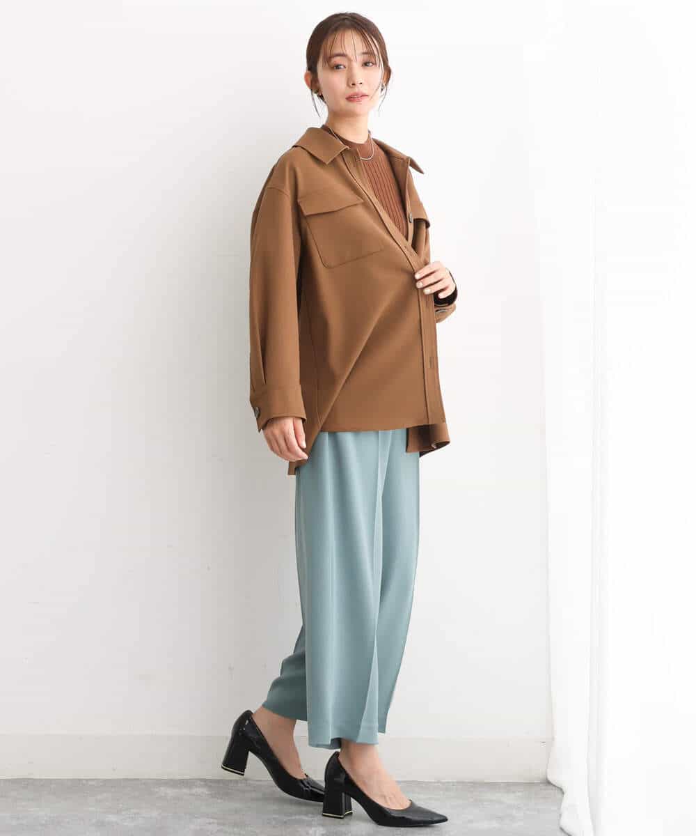 FKLJS30160 MK MICHEL KLEIN(MK ミッシェルクラン) ワイドクロップドパンツ/洗える ミント