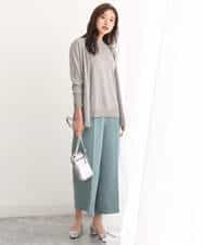 FKLJS30160 MK MICHEL KLEIN(MK ミッシェルクラン) ワイドクロップドパンツ/洗える ミント