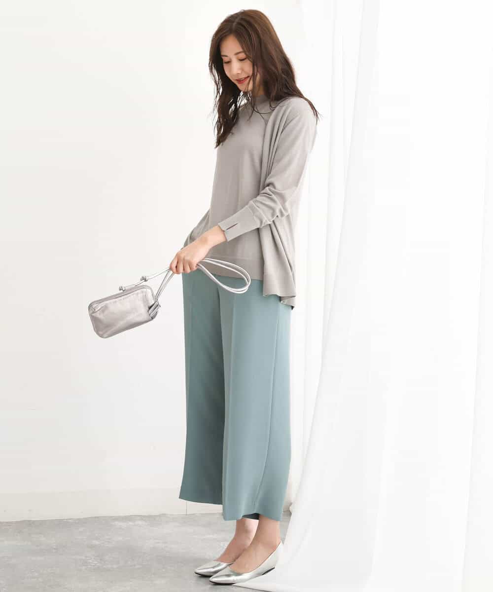 FKLJS30160 MK MICHEL KLEIN(MK ミッシェルクラン) ワイドクロップドパンツ/洗える ミント