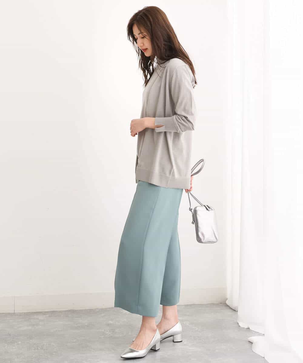 FKLJS30160 MK MICHEL KLEIN(MK ミッシェルクラン) ワイドクロップドパンツ/洗える ミント