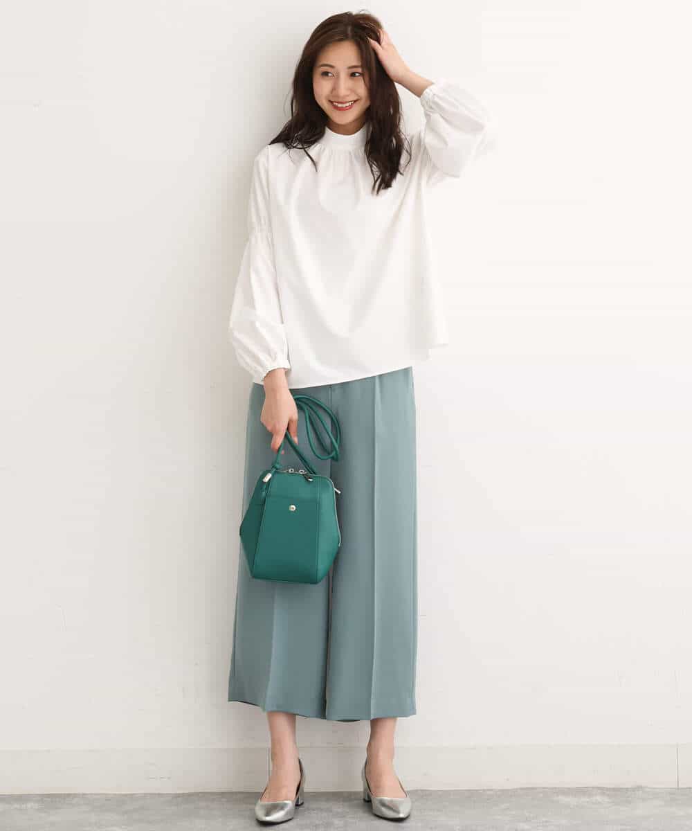 FKLJS30160 MK MICHEL KLEIN(MK ミッシェルクラン) ワイドクロップドパンツ/洗える ミント