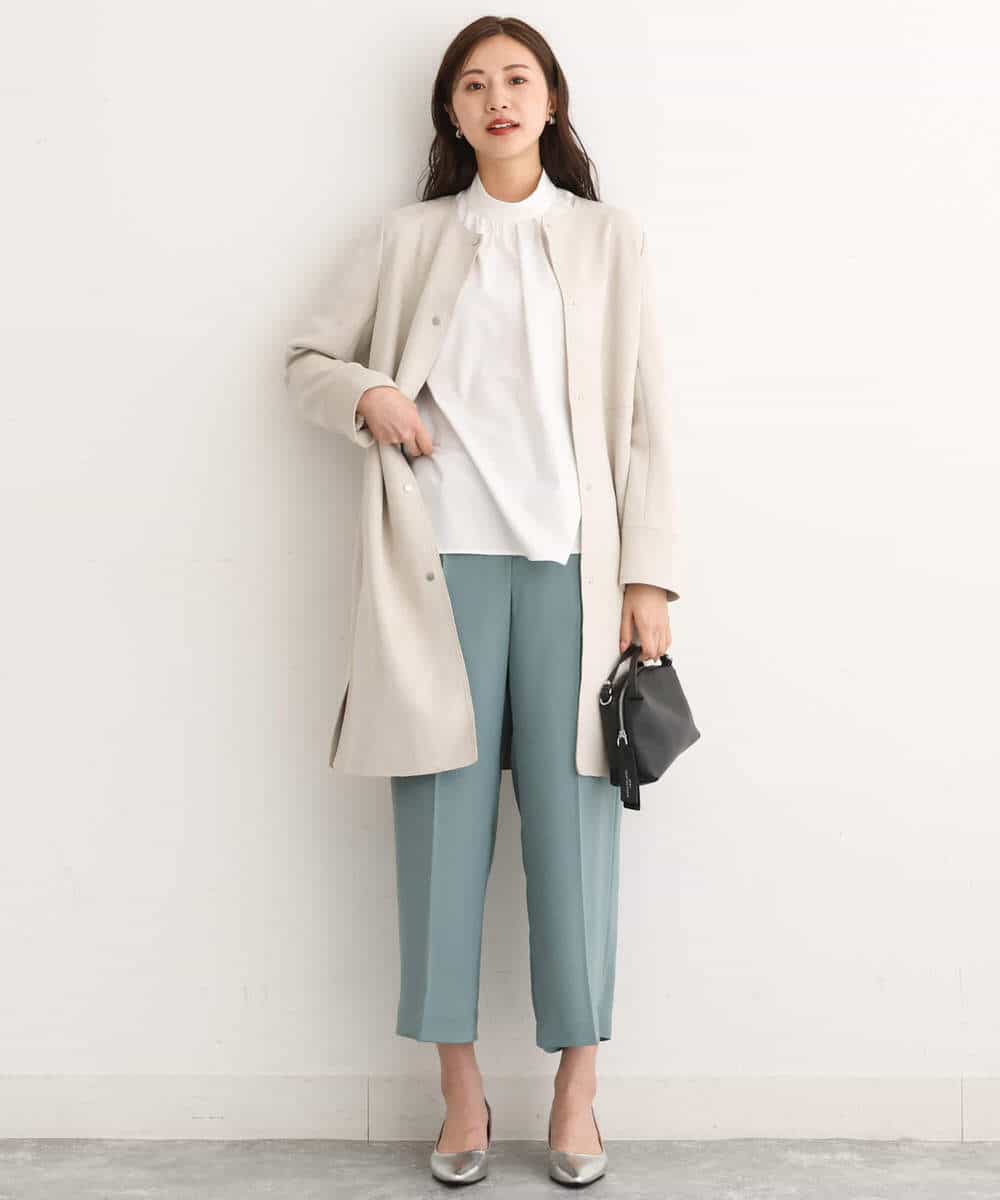 FKLJS30160 MK MICHEL KLEIN(MK ミッシェルクラン) ワイドクロップドパンツ/洗える ミント