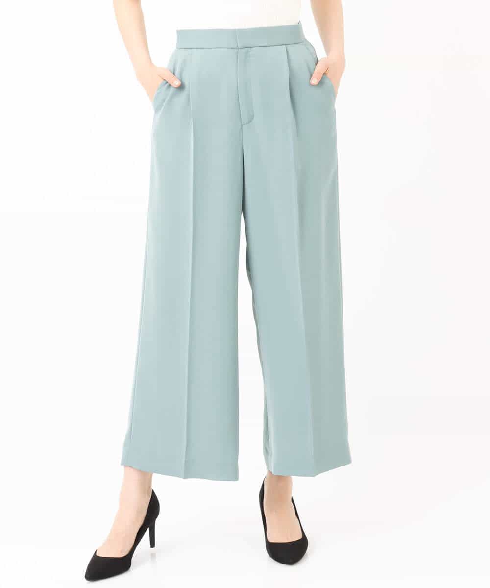 FKLJS30160 MK MICHEL KLEIN(MK ミッシェルクラン) ワイドクロップドパンツ/洗える ミント