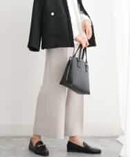 FKLJS30160 MK MICHEL KLEIN(MK ミッシェルクラン) ワイドクロップドパンツ/洗える ベージュ