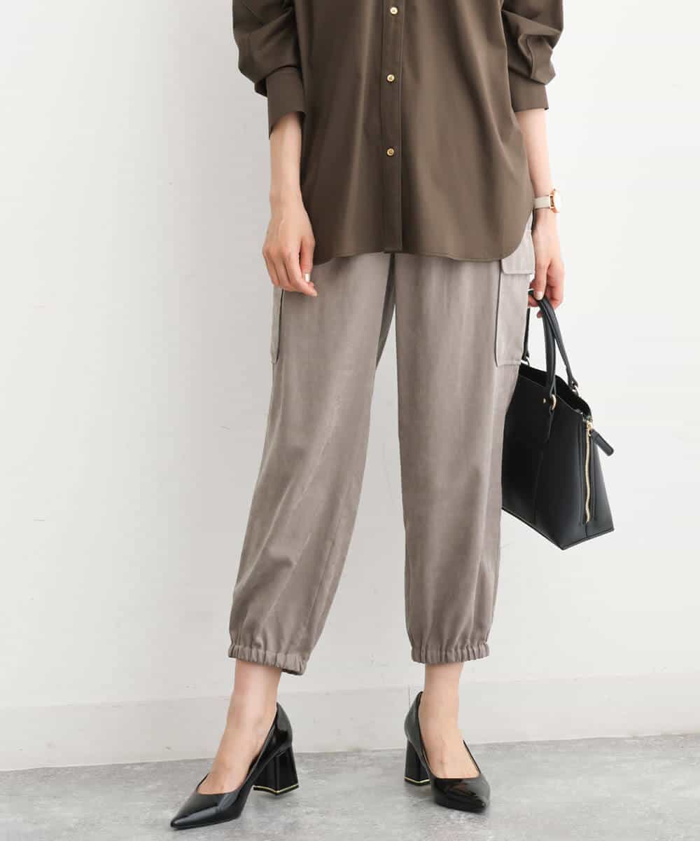 FKLJS32160 MK MICHEL KLEIN(MK ミッシェルクラン) 微起毛カーゴパンツ/洗える モカ