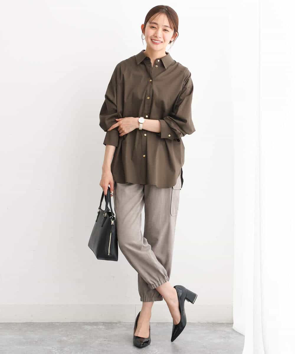 FKLJS32160 MK MICHEL KLEIN(MK ミッシェルクラン) 微起毛カーゴパンツ/洗える モカ