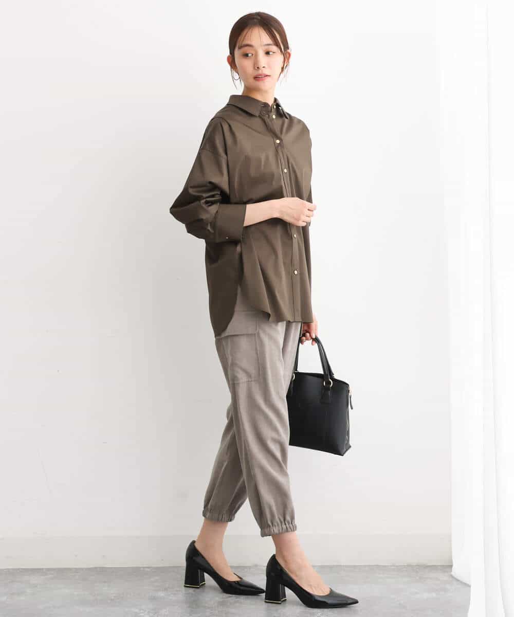 FKLJS32160 MK MICHEL KLEIN(MK ミッシェルクラン) 微起毛カーゴパンツ/洗える モカ