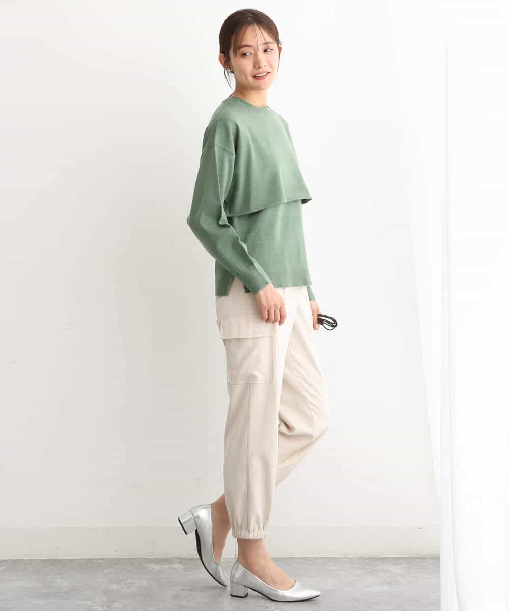 FKLJS32160 MK MICHEL KLEIN(MK ミッシェルクラン) 微起毛カーゴパンツ/洗える モカ