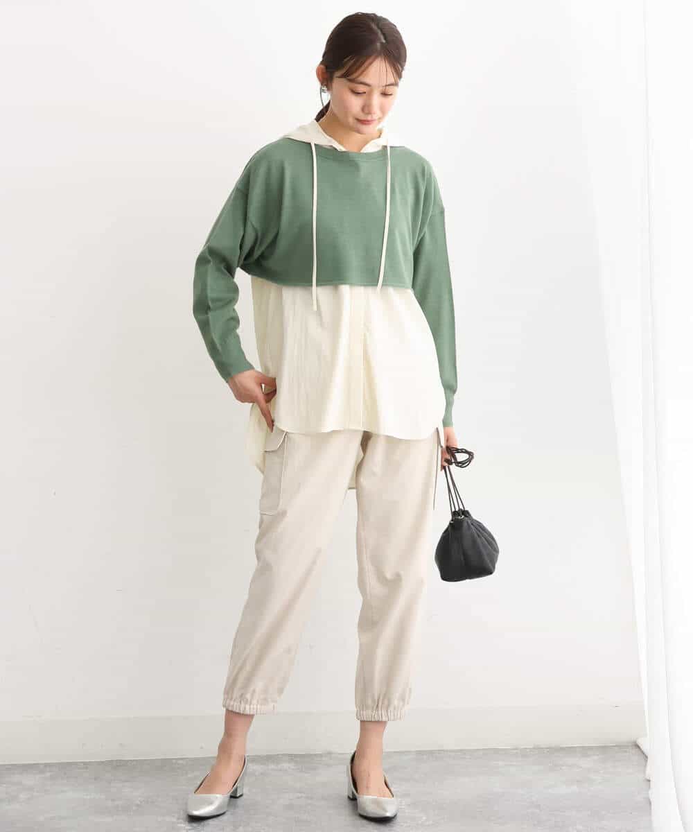 FKLJS32160 MK MICHEL KLEIN(MK ミッシェルクラン) 微起毛カーゴパンツ/洗える モカ