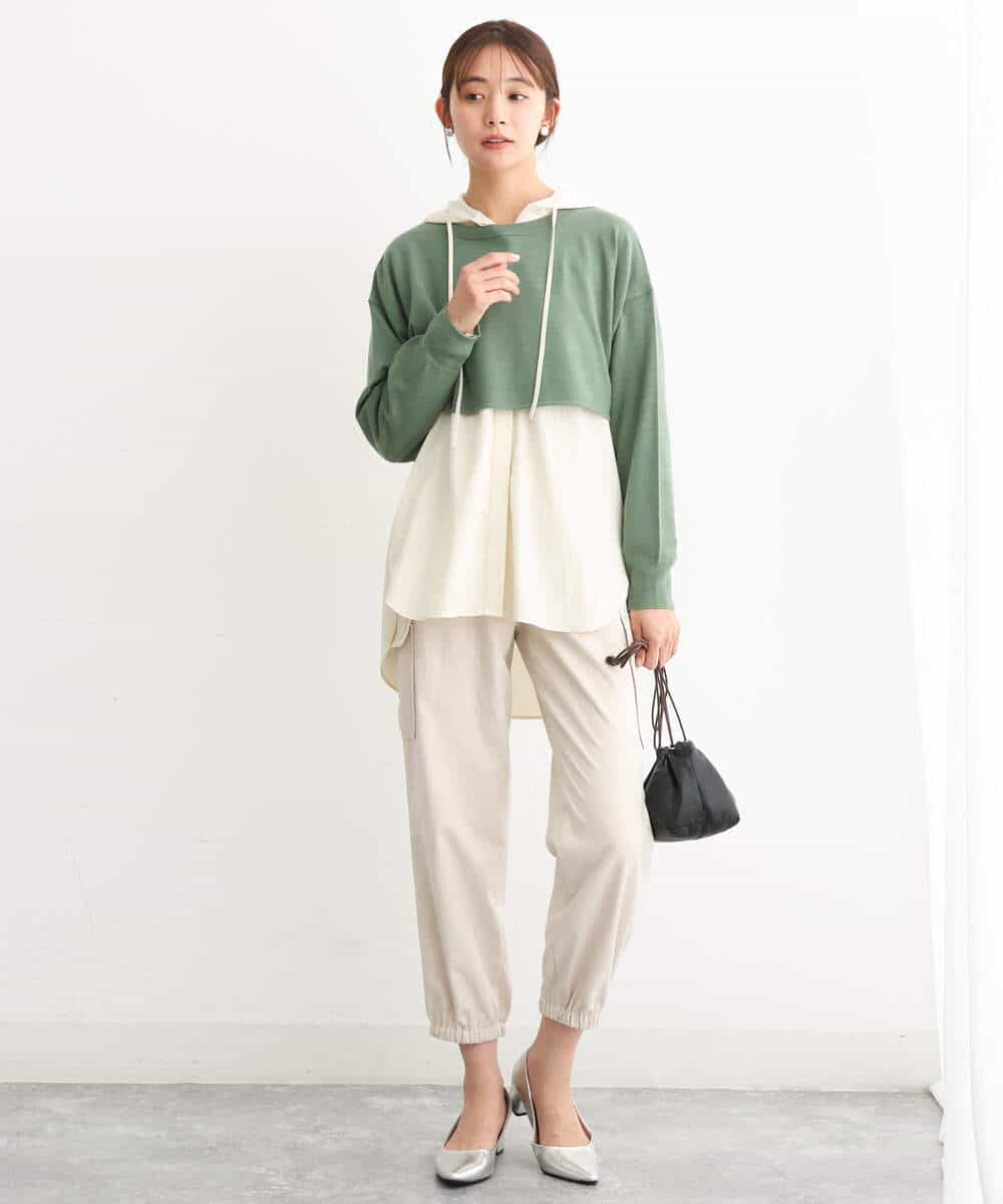 FKLJS32160 MK MICHEL KLEIN(MK ミッシェルクラン) 微起毛カーゴパンツ/洗える モカ