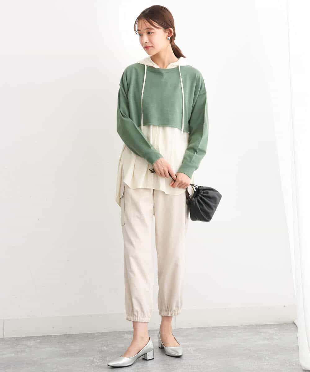 FKLJS32160 MK MICHEL KLEIN(MK ミッシェルクラン) 微起毛カーゴパンツ/洗える モカ